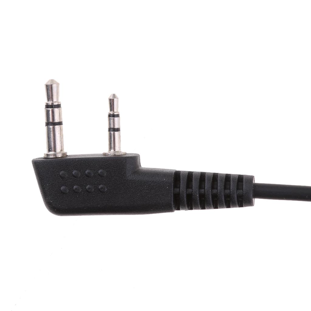 2 Pin G-Shape Headset PTT Mic Earphone for Baofeng Kenwood Talkout Walkie Talkie 2 Way Radio Black
