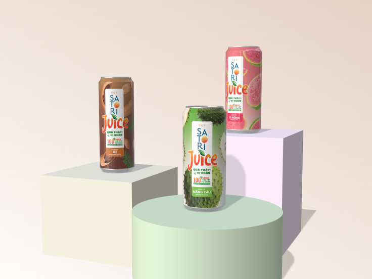 Hình ảnh Pack 3 vị nước ép trái SATORI Juice - (250ml/Lon) + Tặng 1 lon SATORI Juice vị bất kỳ