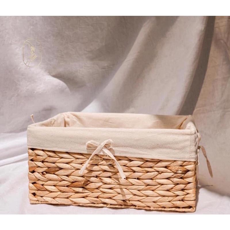 Giỏ lục bình vintage , Đựng đồ đa năng & Trang trí nhà cửa, đựng quần áo và đựng đồ chơi cho bé