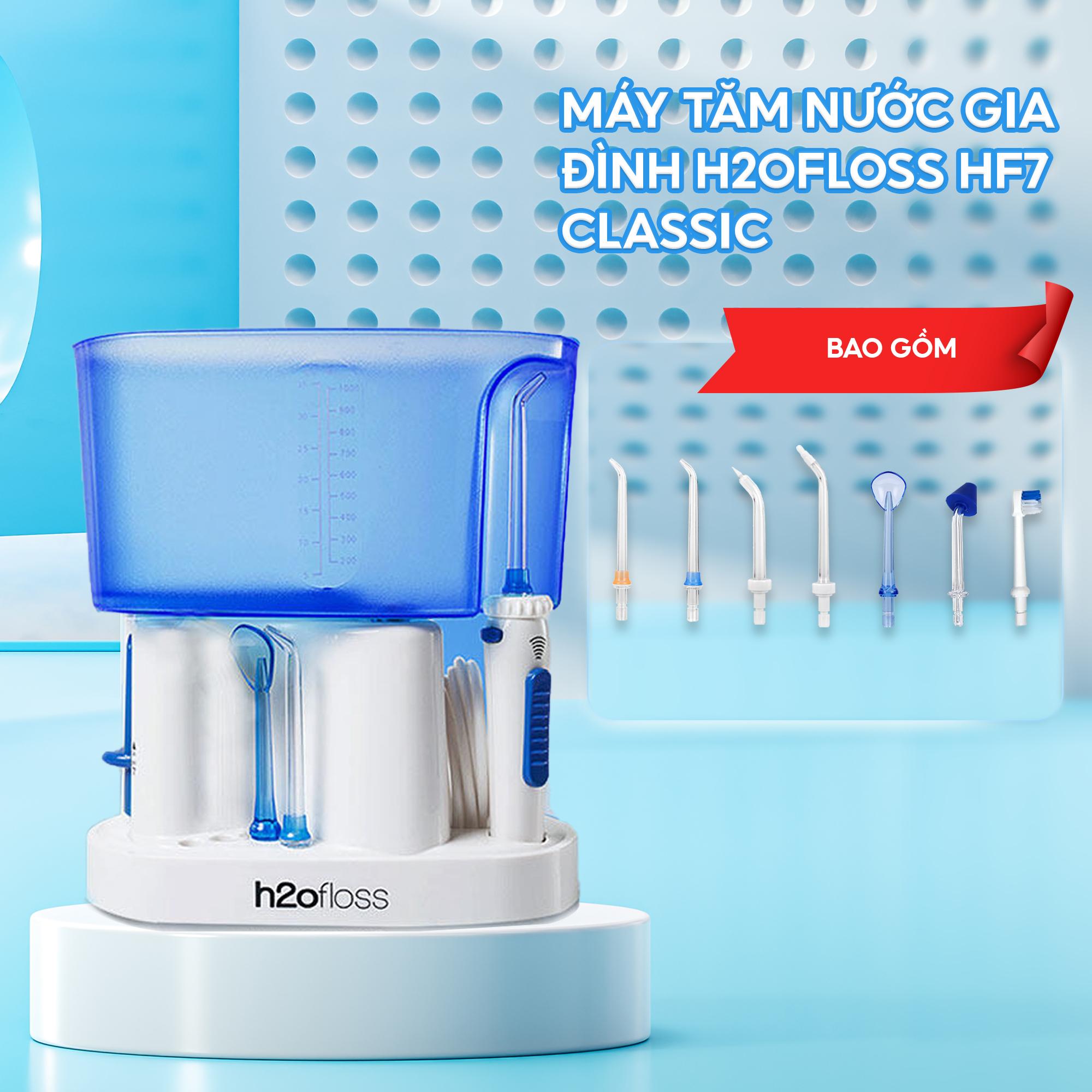 Máy tăm nước gia đình H2ofloss HF9 Whisper, phiên bản cao cấp với động cơ giảm độ ồn
