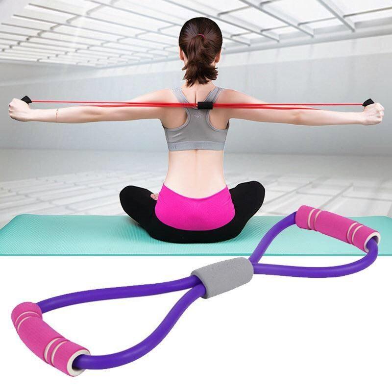 Yoga Gum Fitness Resistance 8 Word Chest Expander Rope Workout Muscle Fitness Rubber Elastic Bands for Sports Exercise