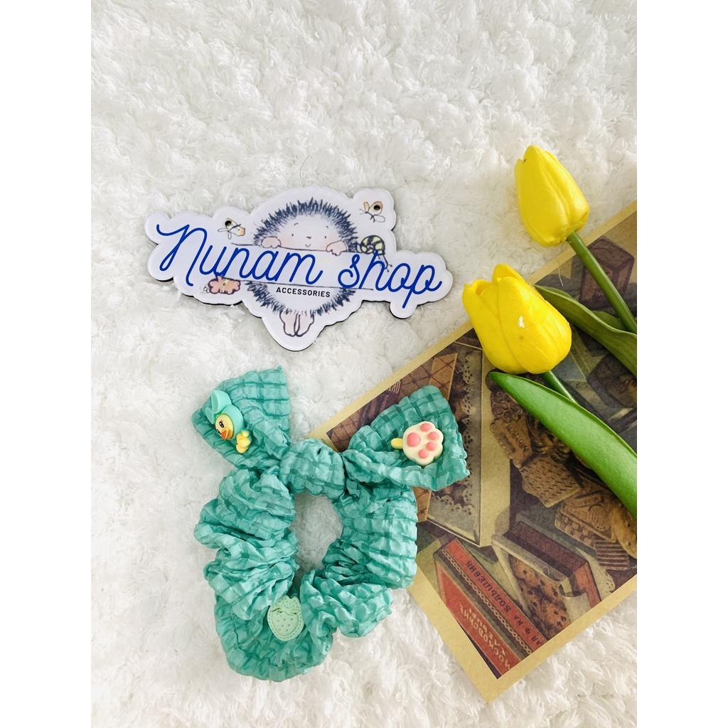 Crunchies cột tóc tai thỏ đính charm cute thời trang hàn quốc - Nunam shop