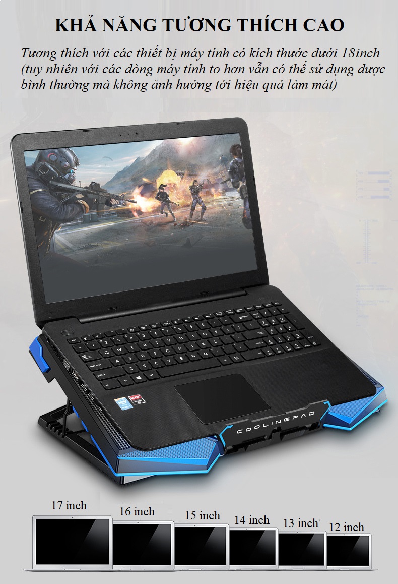 Đế tản nhiệt tăng hiệu suất làm việc cho laptop p9-1