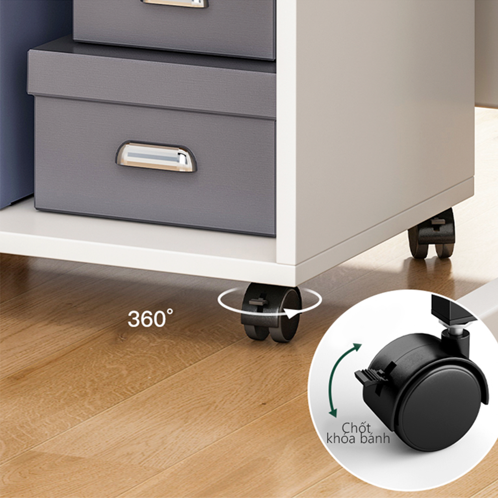 Kệ Gỗ Để Đồ Đa Năng IGA - GP190 - Kệ Văn Phòng Co Bánh Xe Di Chuyển Dễ Dàng