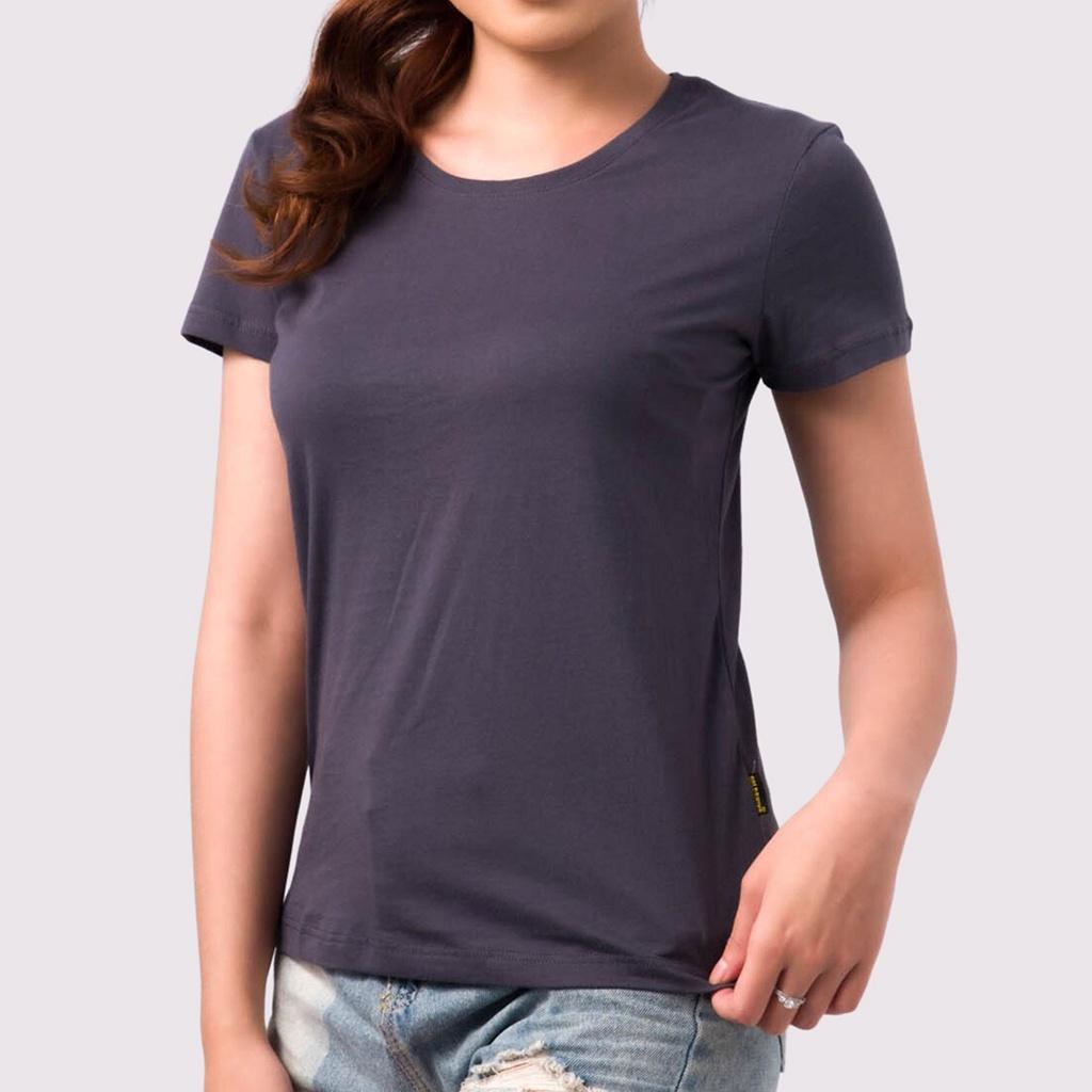 Áo Phông Nữ Cổ Tròn Màu THAN CHÌ 100% Cotton Cao Cấp, Công Nghệ Khử Mùi Ag+, An Toàn Cho Da - Gold Rhino