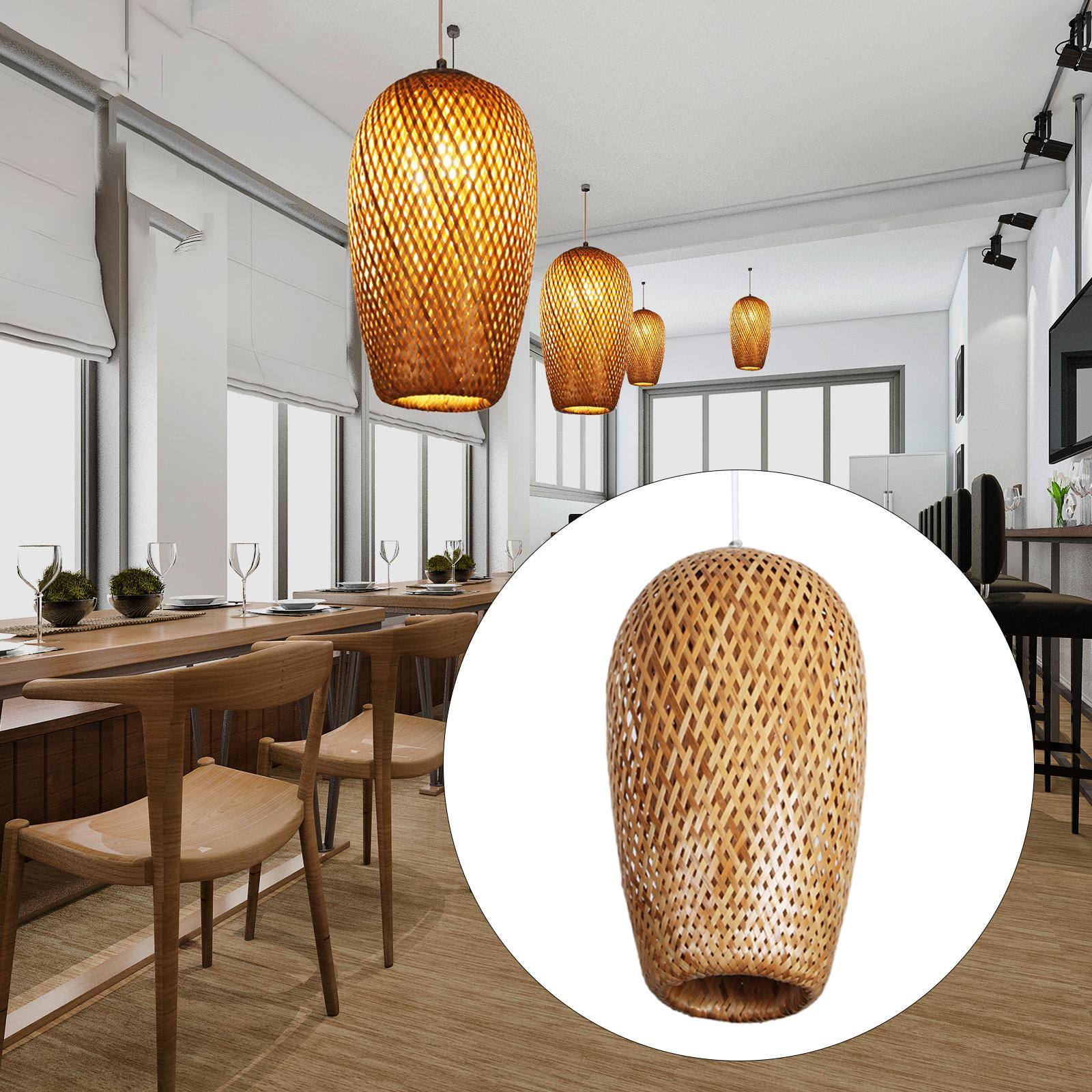 Hand Woven Bamboo Pendant Light Chandelier for Dining Room Decoration