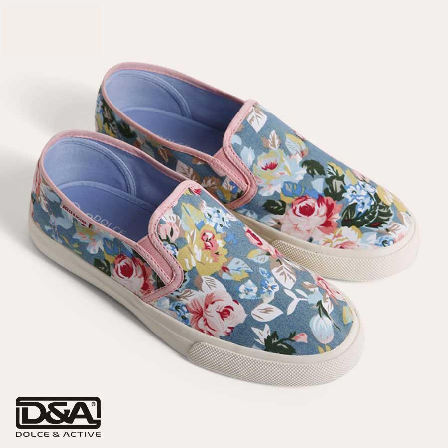 Giầy slipon nữ D&amp;A L1607 Bò in hoa