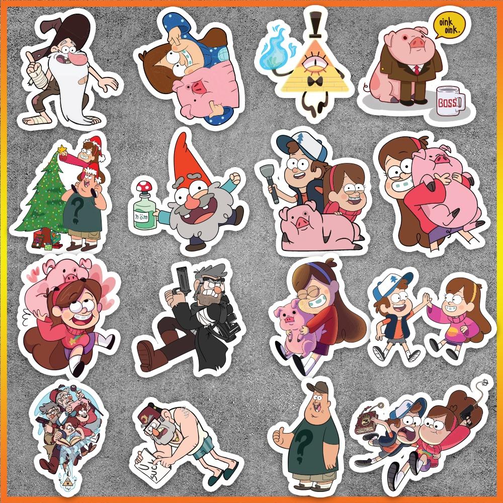 Set 50 cái Sticker Gravity Falls chống nước, Hình dán Gravity Falls cute dán vali, điện thoại, mũ bảo hiểm