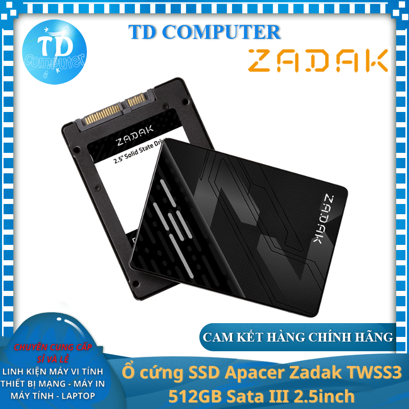 Ổ cứng SSD Apacer Zadak TWSS3 512GB Sata III 2.5inch - Hàng chính hãng NetWork Hub phân phối