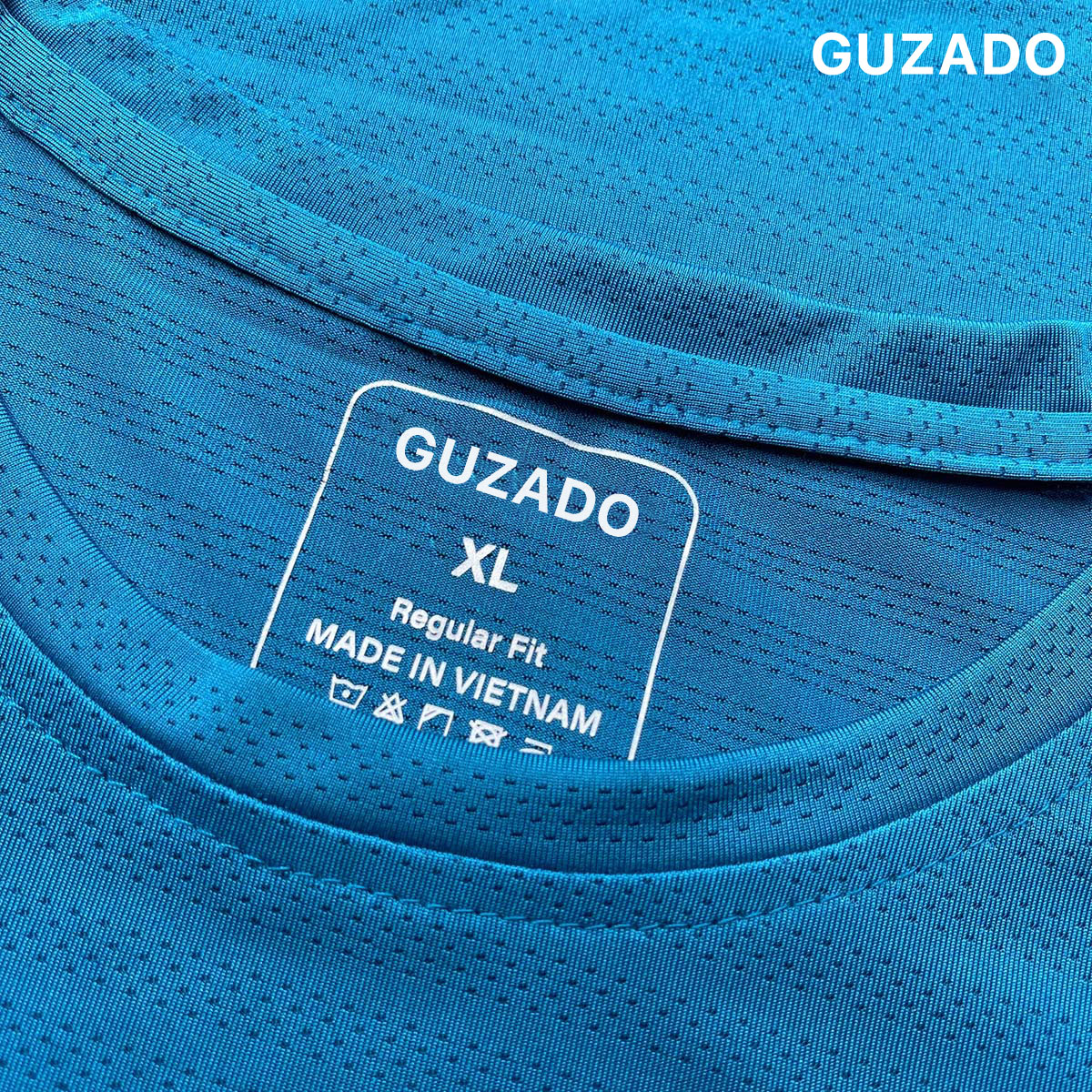 Bộ quần áo thể thao nam cổ tròn Guzado Chất Coolmax thể thao vận động thoải mái BCT2202