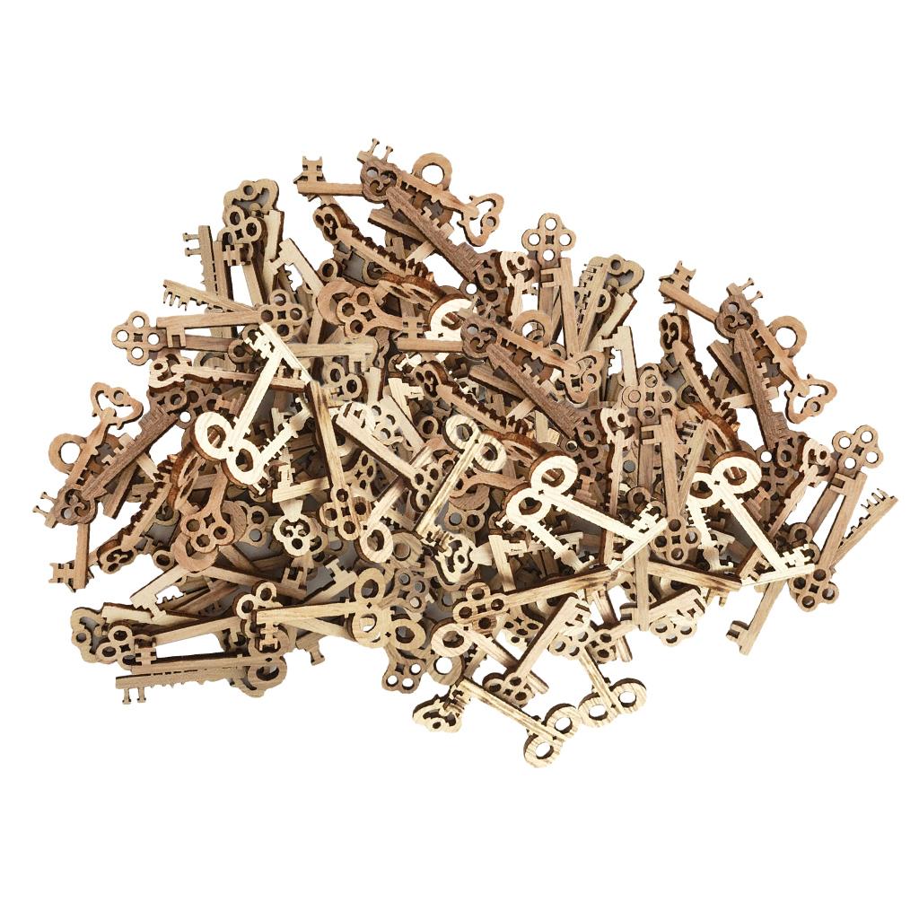 100 Chiếc Chìa Khóa Hình Chưa Hoàn Thành Miếng Gỗ Thủ Công Bằng Gỗ Treo Tôn Dáng