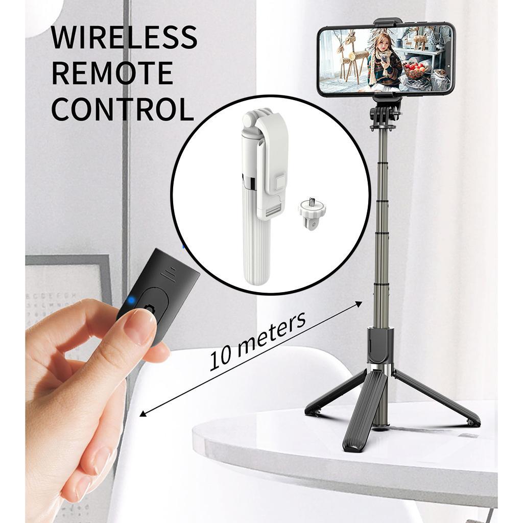 33.9" L03 Tripod Stand Selfie Stick with Remote for iPhone Android Recording