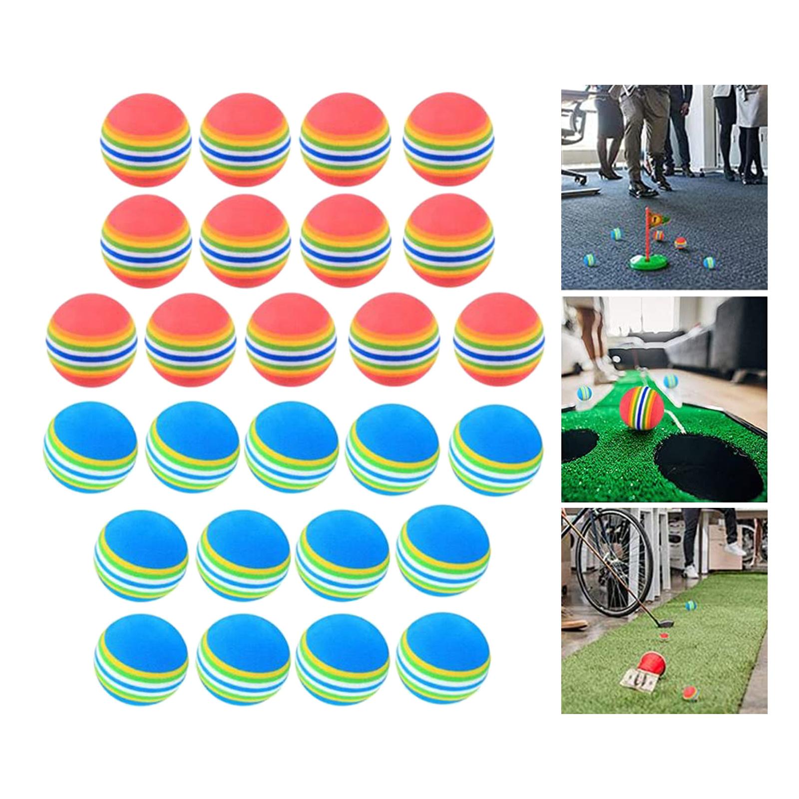 26Pcs Golf Balls Indoor Outdoor Golf Training Balls Soft Foam Golf Balls Rainbow Golf Practice Balls Pet Play Exercise Balls