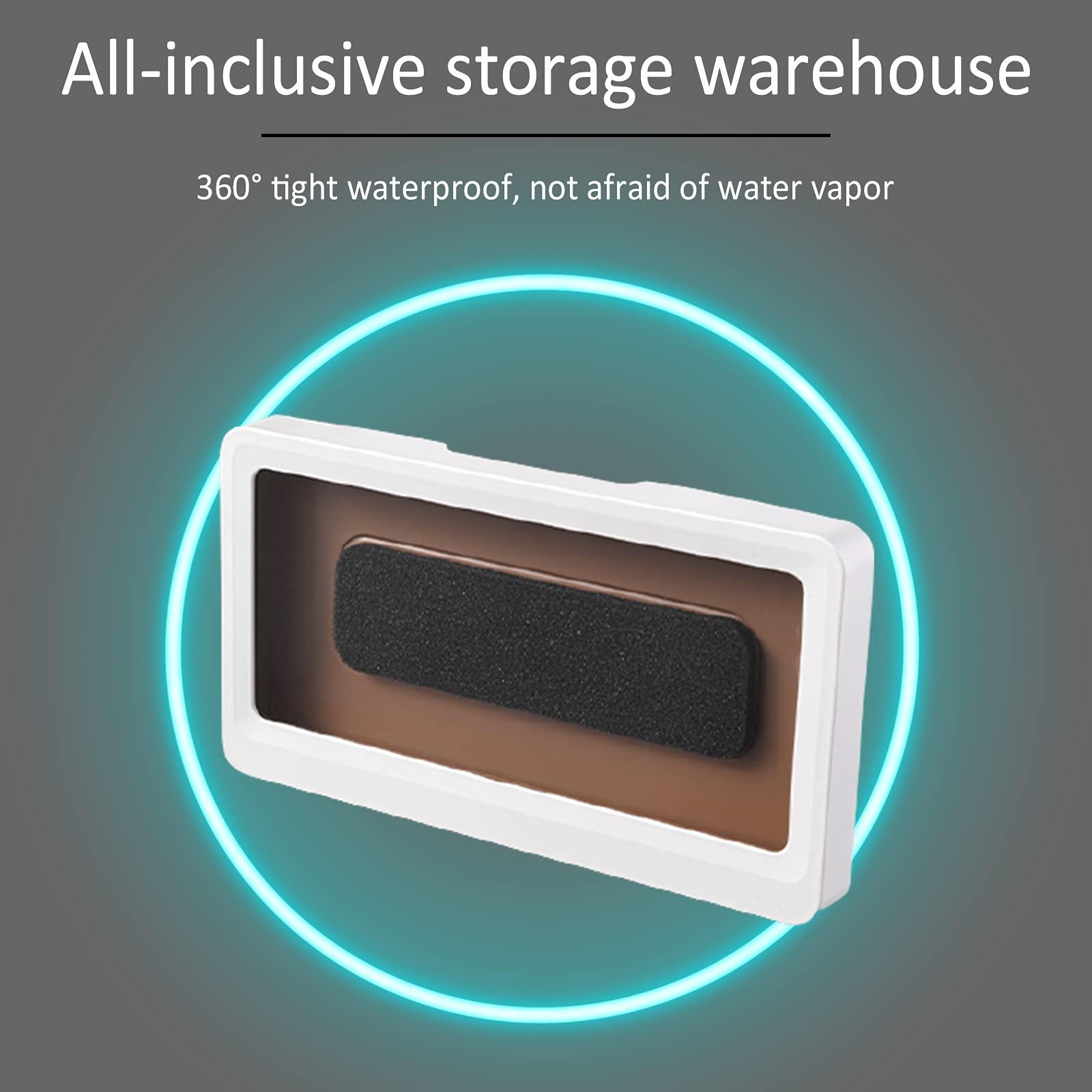 Người giữ điện thoại di động 2PCS, lắp tường, màn hình chống phù hợp cho phòng tắm, giá đỡ điện thoại di động, không thấm nước, cho điện thoại di động lên tới 6,8 inch