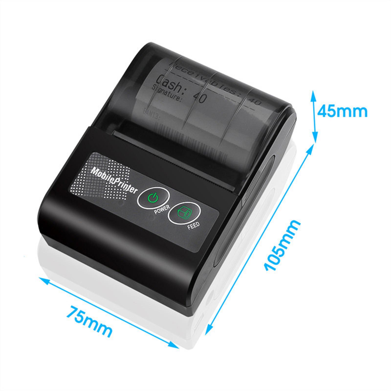 Black Bluetooth Printer Bill Thermal Receipt Printer Paper for IOS New