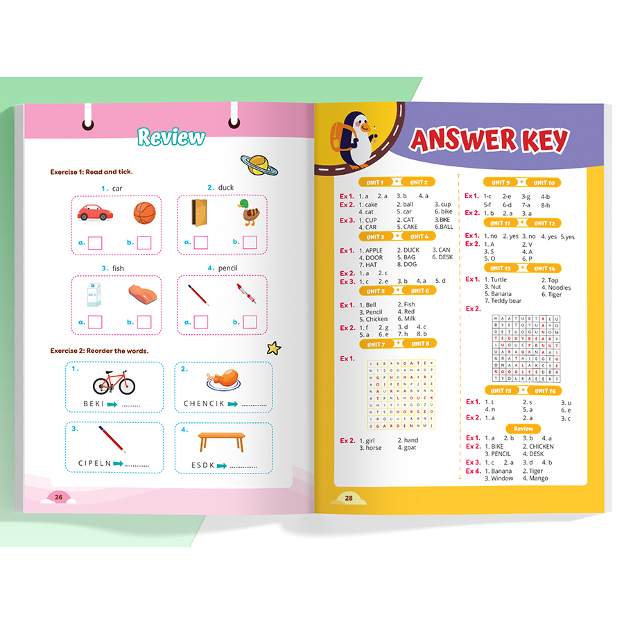 Combo Luyện viết chữ từ vựng Tiếng Anh theo chương trình sách giáo khoa 1,2,3