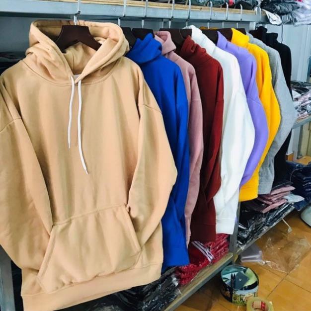 Áo hoodie trơn nỉ bông Hàn Quốc Chất Lượng