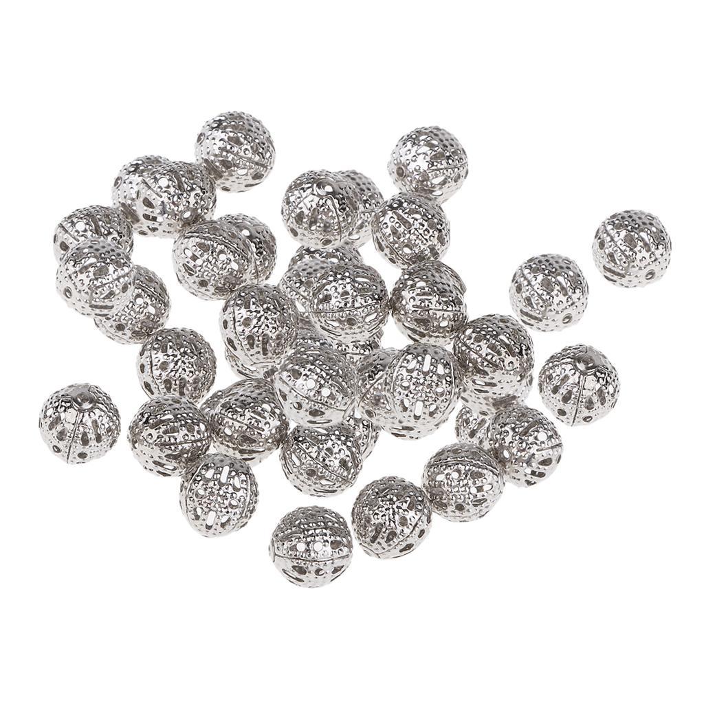 2x 100 Pieces 8mm Round Metal Beads Spacer Beads Beads Jewelry DIY Crafts