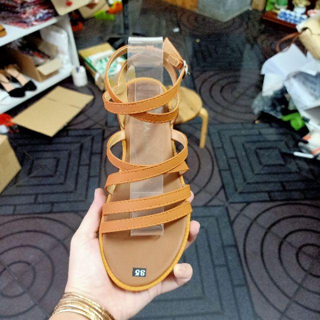 Dép sandal nữ nhiều dây quai gài đi biển vintage