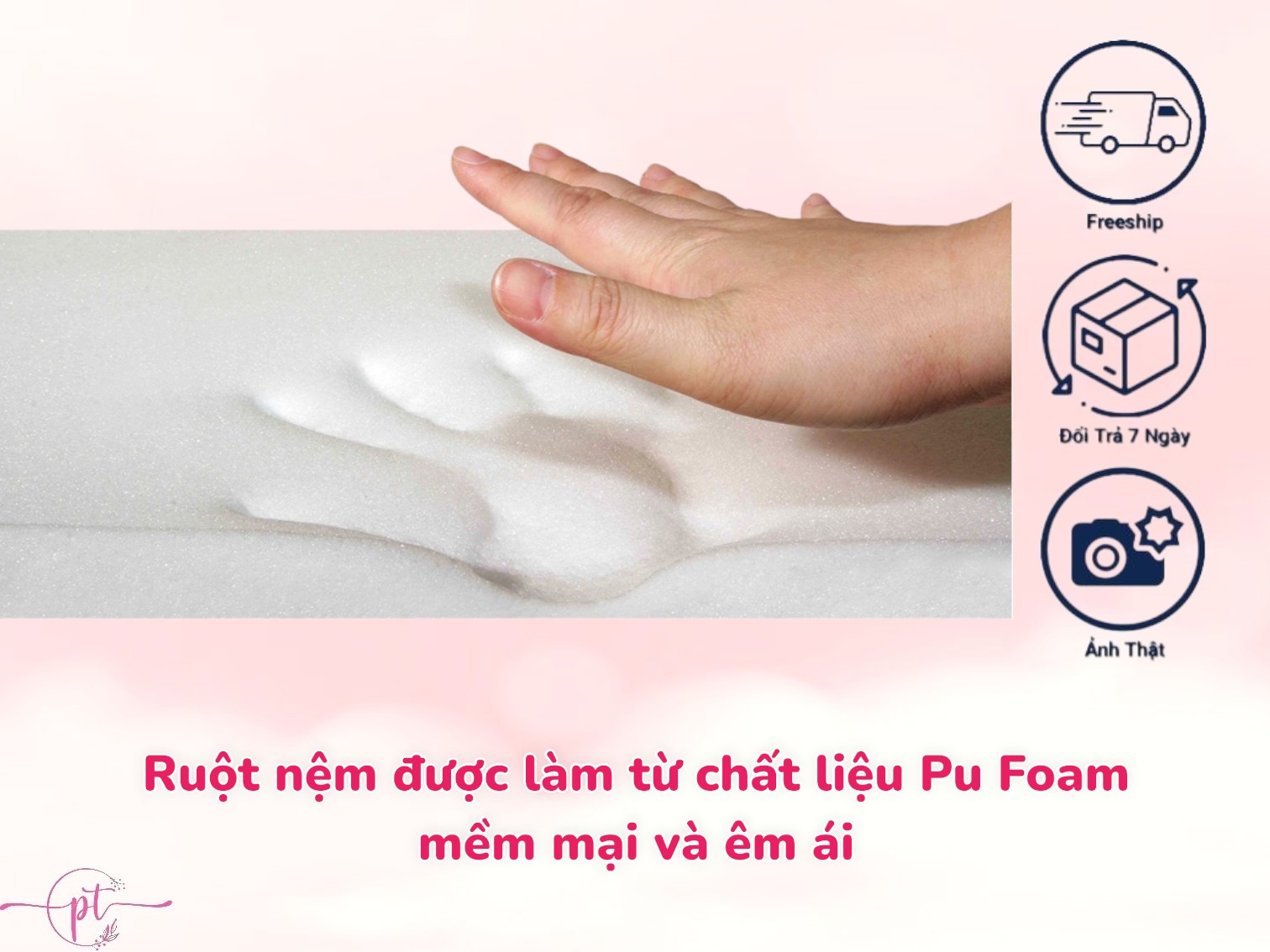 Topper Foam Kingroll Cao Cấp Dày 5cm Có Thun Ràng Đủ Size Giao Màu Ngẫu Nhiên (Tặng Kèm Drap Nệm)