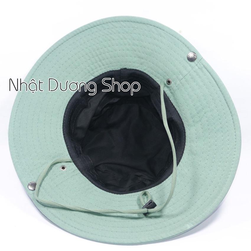 Nón tai bèo nam vành rộng 8,5 cm thêu chữ nổ bật kết hợp vải cotton tốt mềm mại