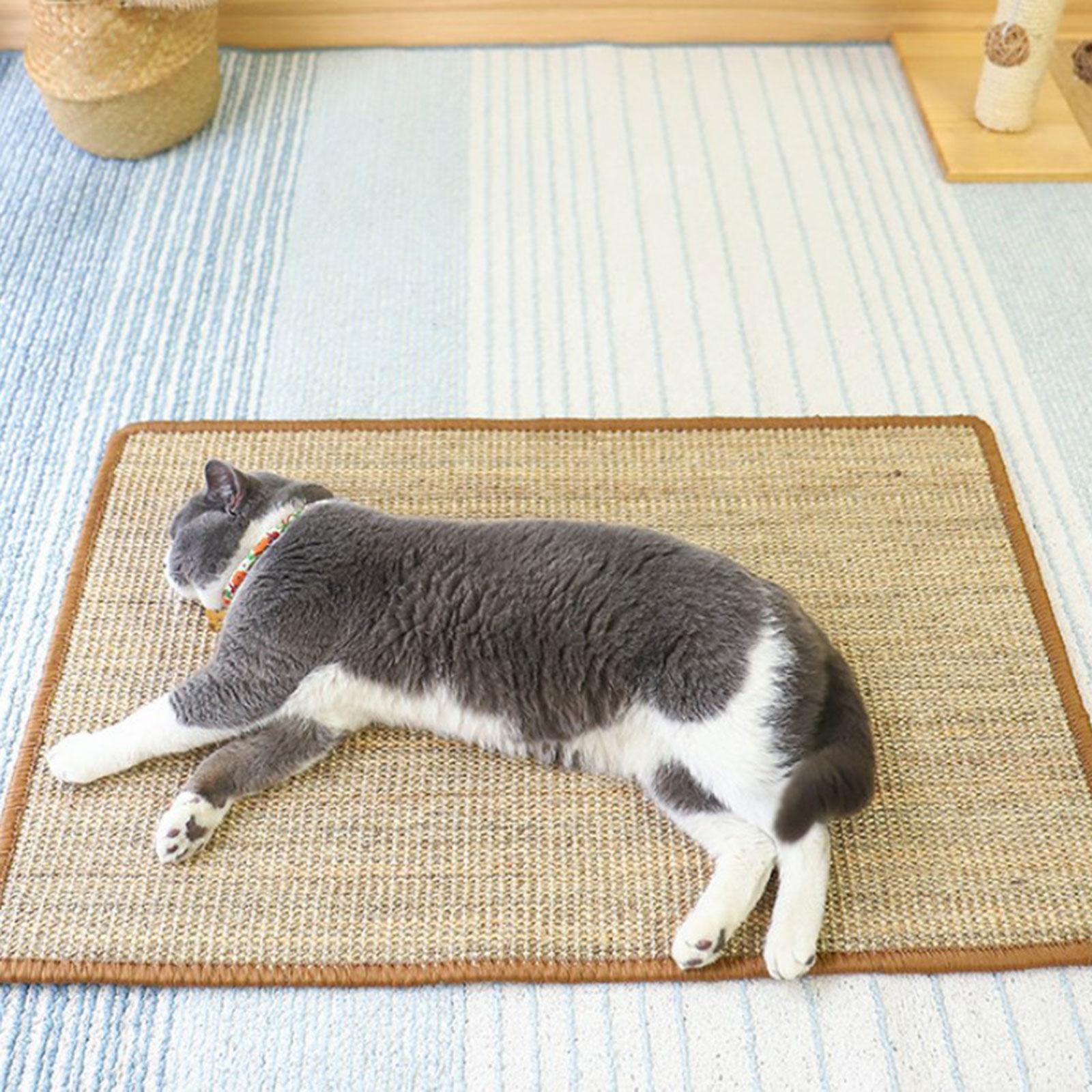 Cat Scratch Mat, Cat Floor Scratching Pad, Wear Resistant Horizontal Sisal Cat Scratching Pad for Bed Carpet Couch Sofa