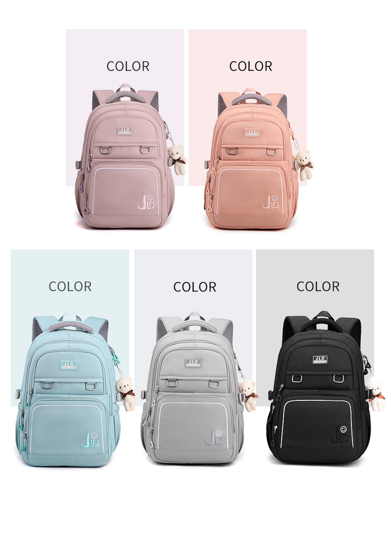 Balo đi học nữ nam kiểu basic màu pastel trơn thời trang unisex đựng laptop 15.6inch vải cao cấp chống nước 9502