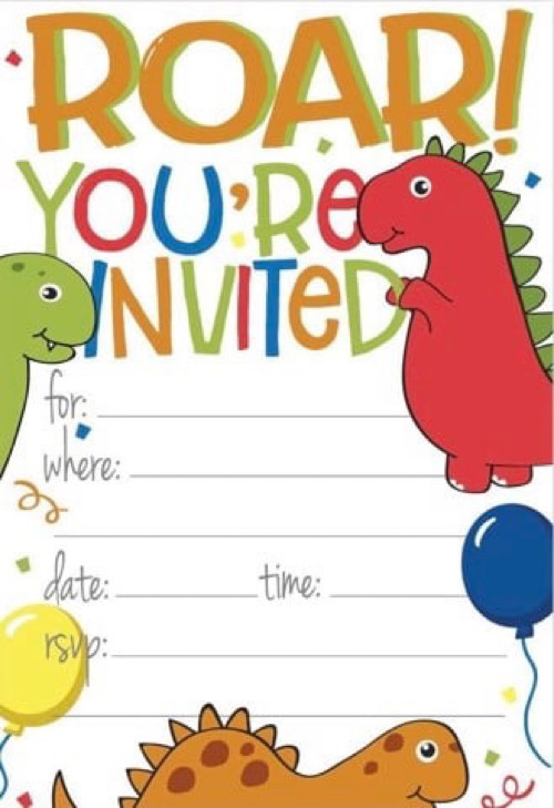 Thiệp mời Dinosaur Invitation Card KAB39