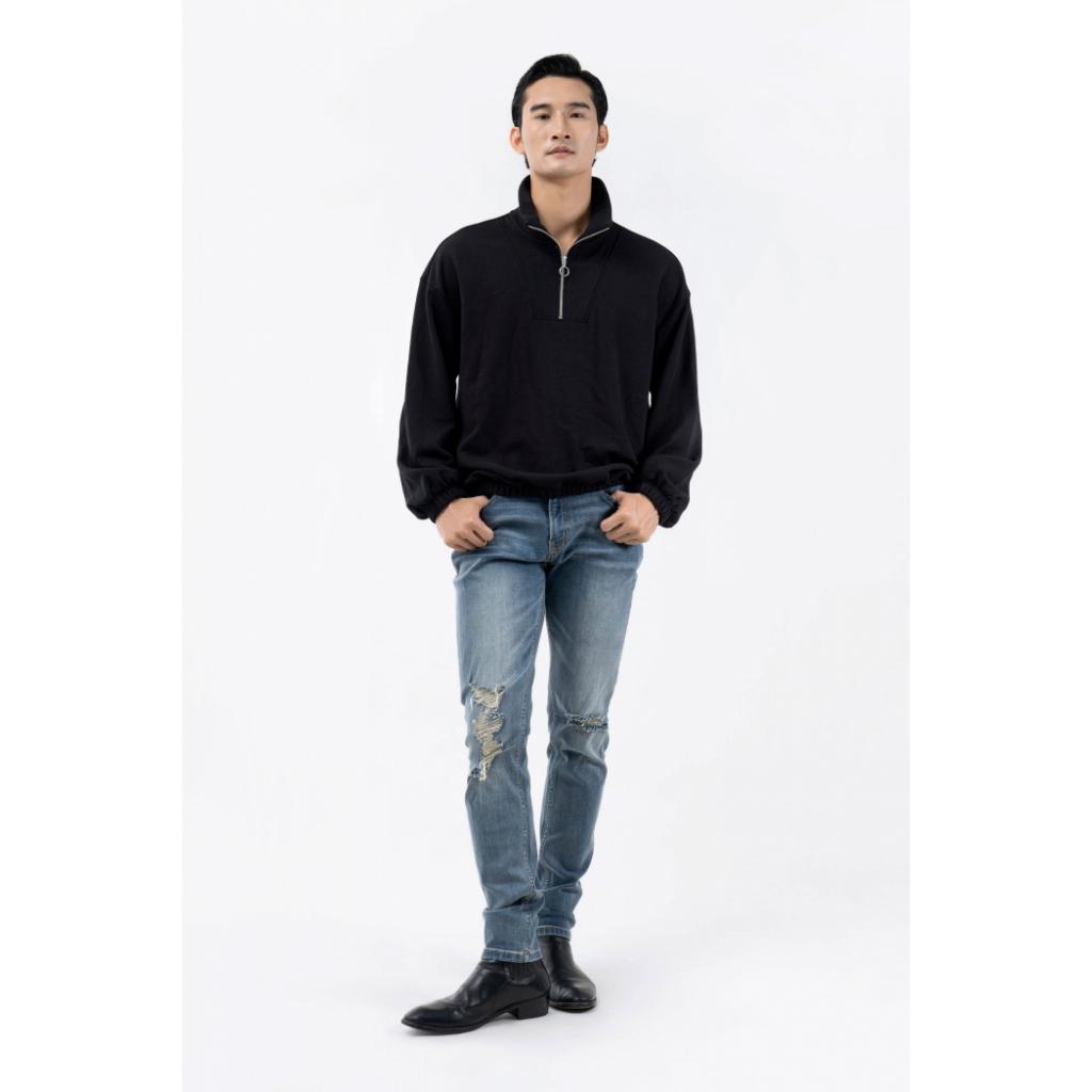 Quần Jean Nam Rách Gối Form Slim - 10F22DPA013 | LASTORE MENSWEAR