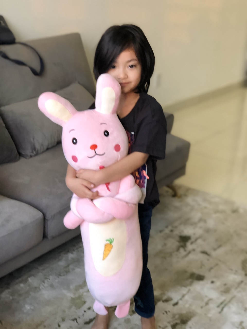 Gối Ôm Mặt Thỏ Dài Siêu Đáng Yêu Dành Cho Bé