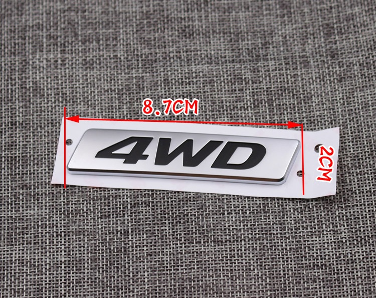 Tem chữ logo 4WD dán trang trí xe ô tô