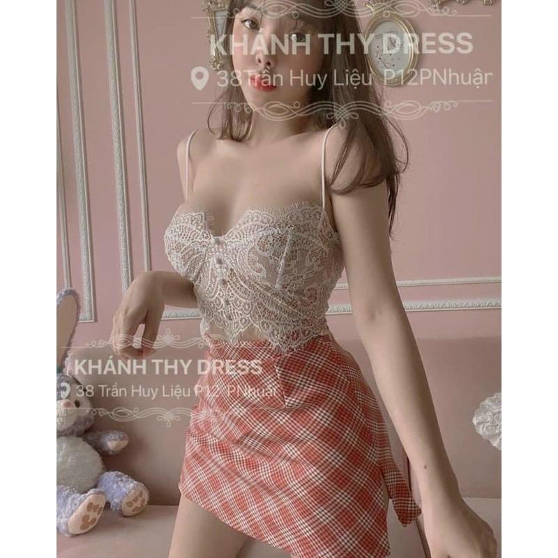 áo 2 dây ren croptop siêu sexy -z8U
