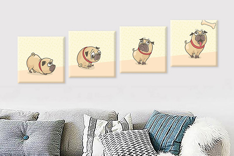Tranh Canvas "Bữa Ăn Của Pug" - W132