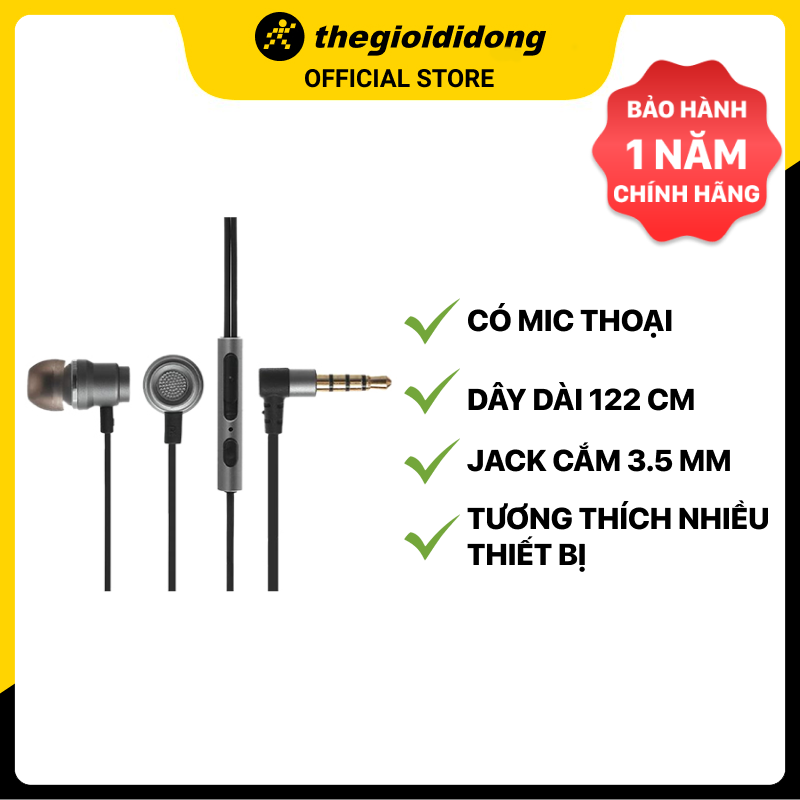 Tai nghe EP Mozard DS509-WB Xám - Hàng Chính Hãng