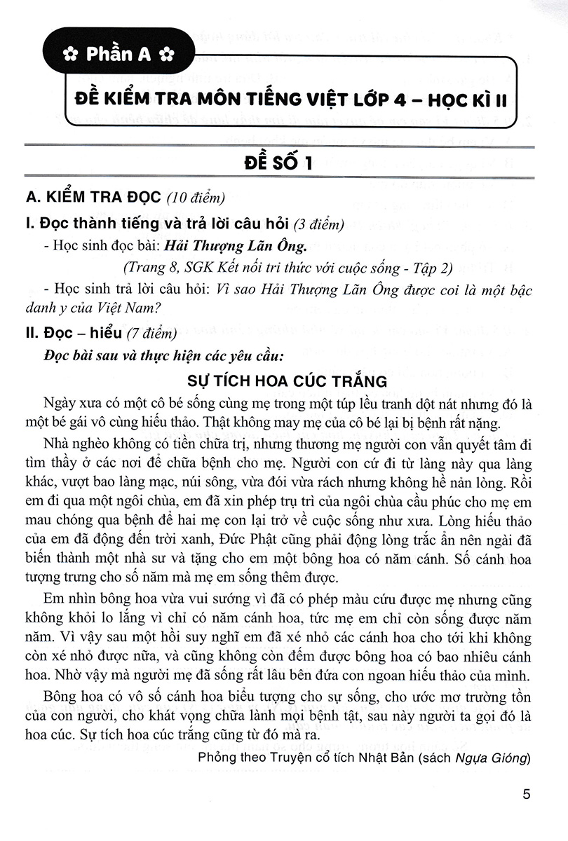 Bộ Đề Kiểm Tra Môn Tiếng Việt Lớp 4 - Tập 2 _HA
