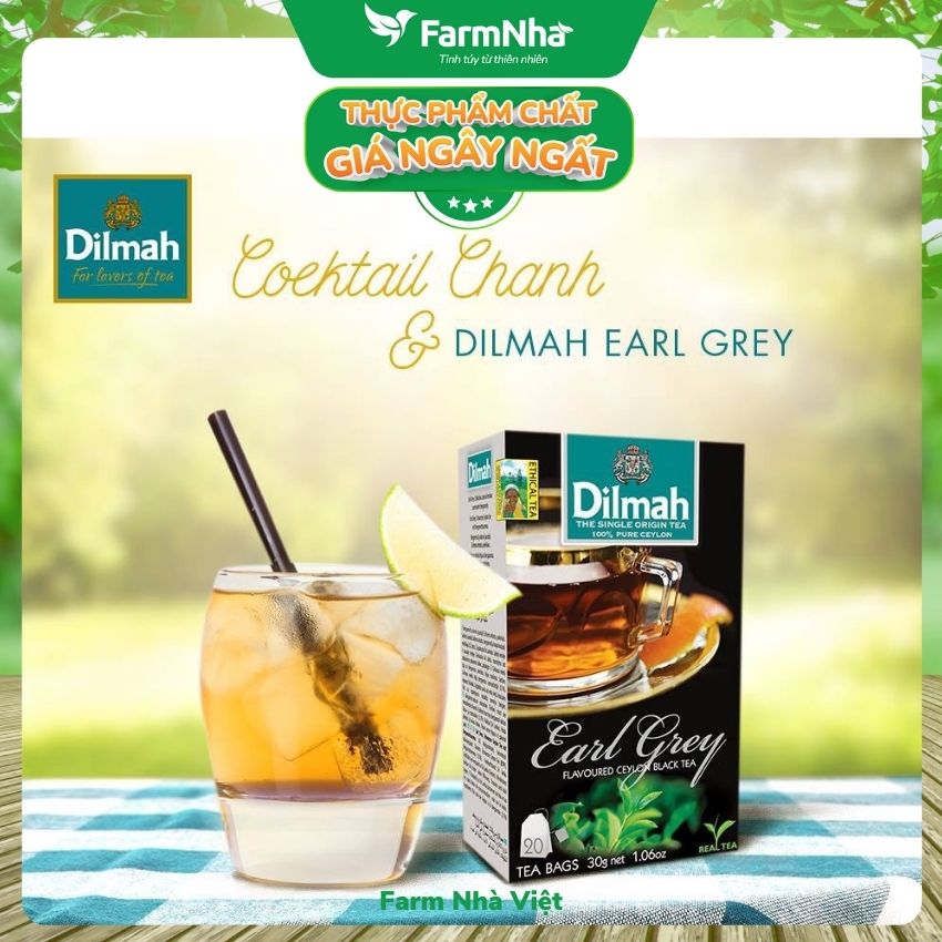 Trà Dilmah Earl Grey (Trà Bá Tước Anh Quốc) túi lọc 30g 20 túi x 1.5g - Tinh hoa trà Sri Lanka
