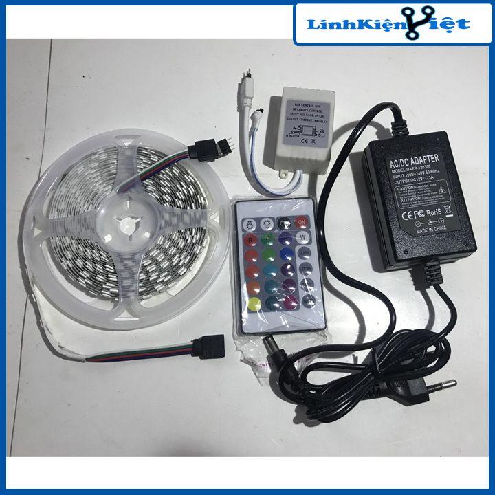 Bộ led dây đổi màu có điều khiển RGB 5050 kèm nguồn