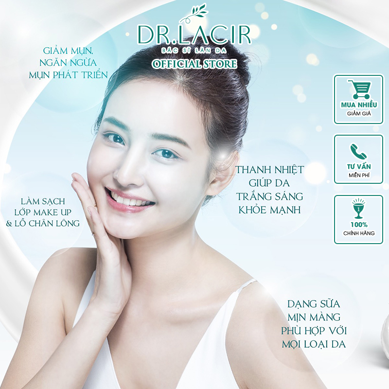 Sữa Tẩy Trang Makeup Remove Milk Dr Lacir  Dịu Nhẹ Làm Sạch Thu Nhỏ Lỗ Chân Lông  DR05