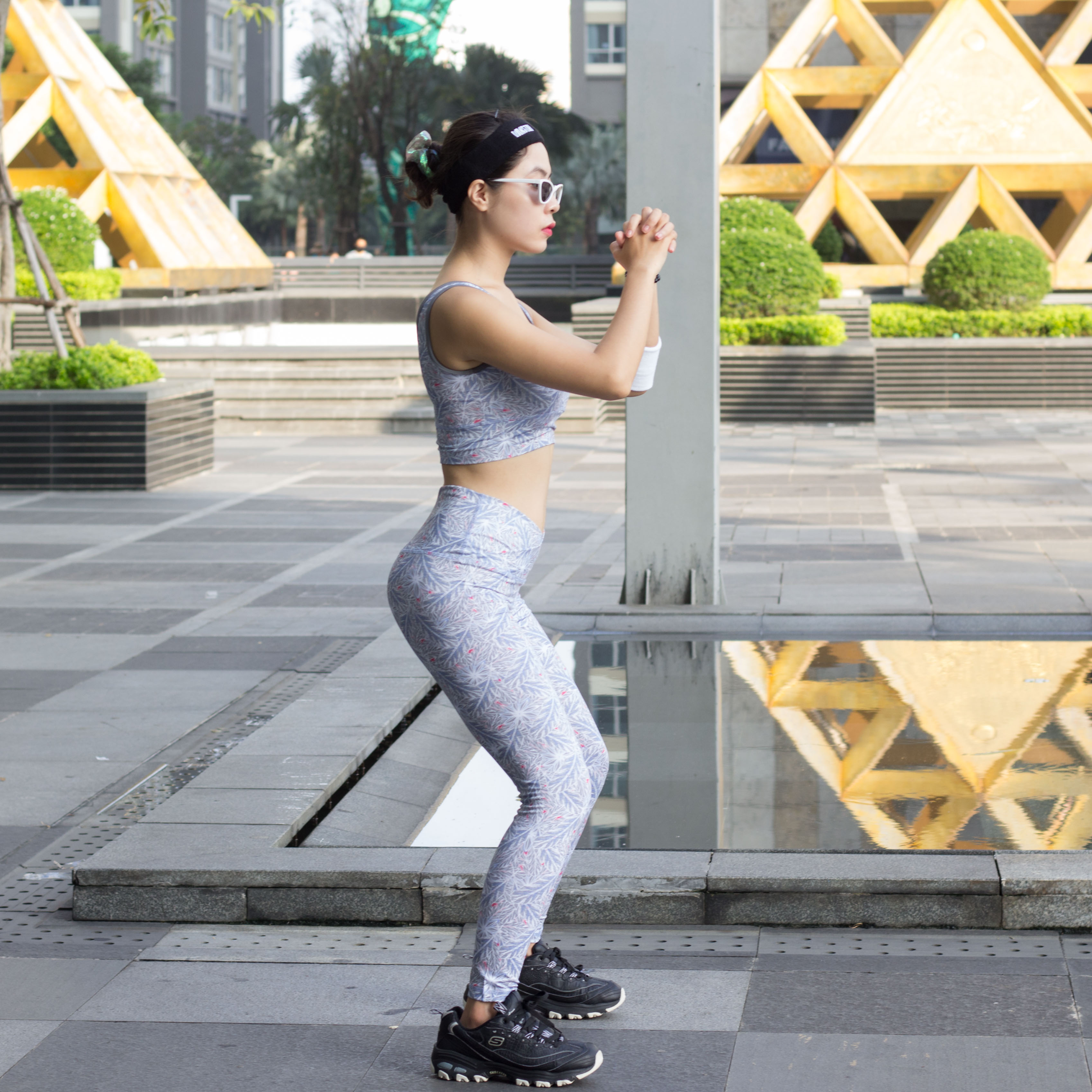 Set Tập Gym, Yoga Quần Dài Lưng Đắp Chéo + Áo Bra Kèm Mút Ngực