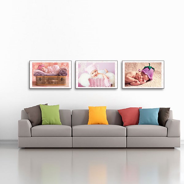 Bộ 3 Tranh Em Bé Sơ Sinh Đáng Yêu Canvas W1165