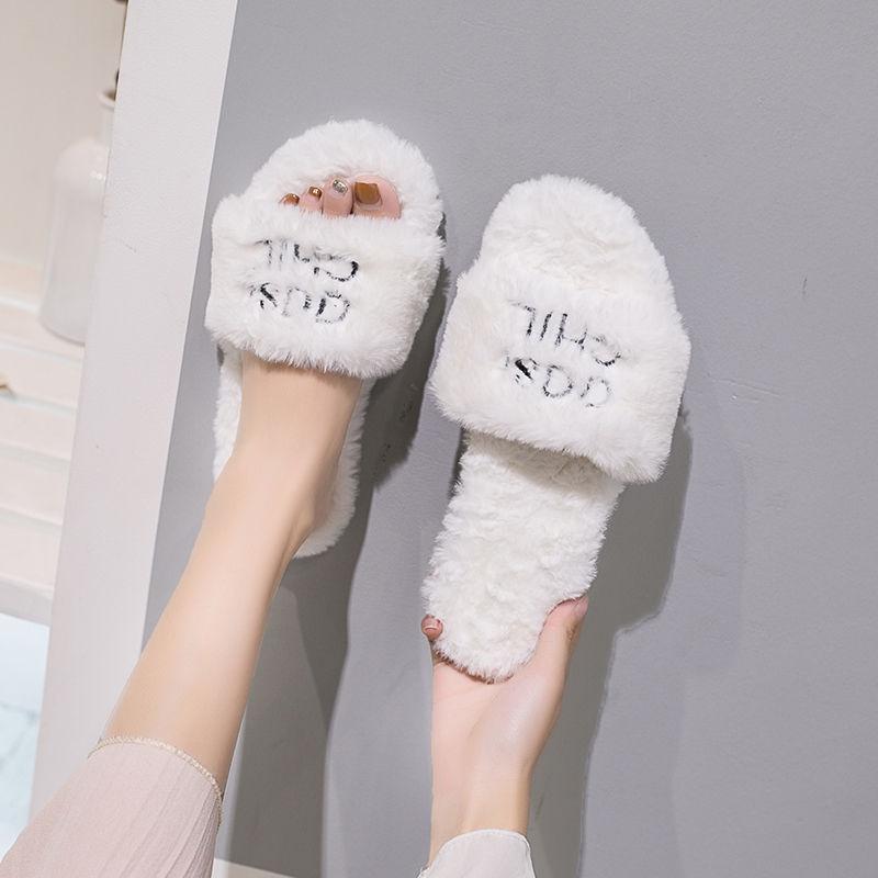 Dép cotton đế dày hở ngón phong cách Hàn Quốc thời trang mùa đông 2020