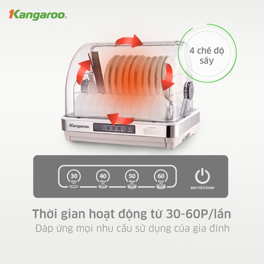 Máy sấy chén (bát) tiệt trùng Kangaroo KG45DD (315W) - Hàng chính hãng