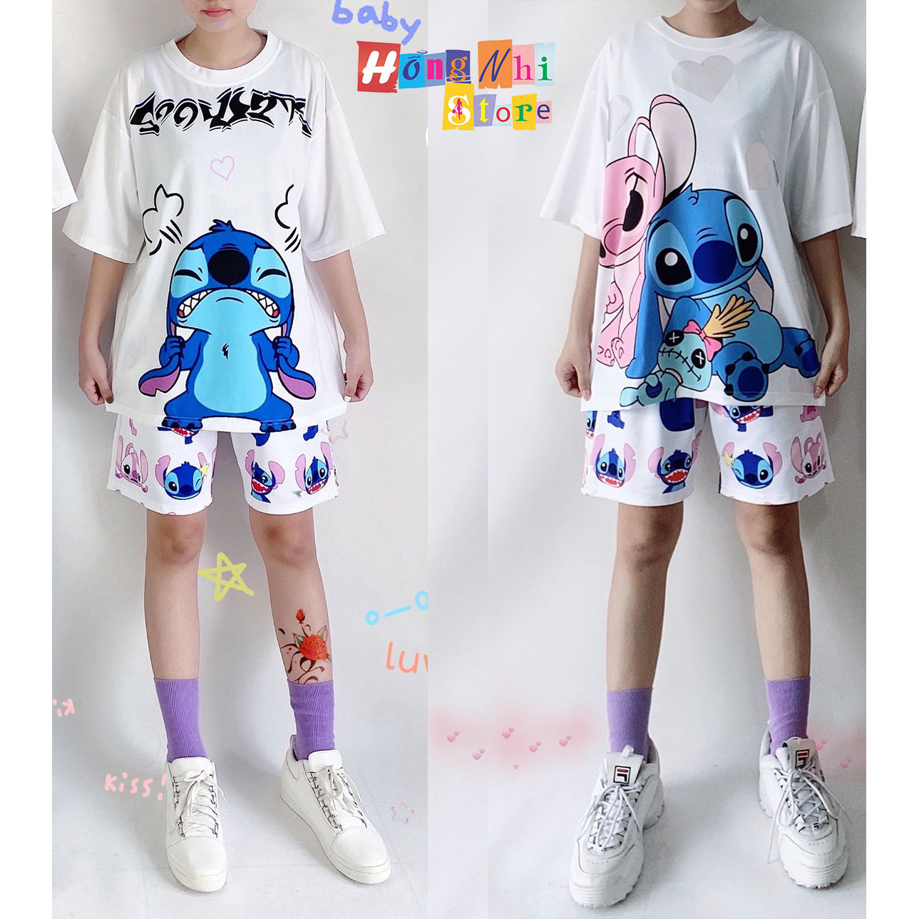 Quần Short Cartoon Unisex Màu Trắng - Quần Đùi Hoạt Hình Siêu Cute - MM