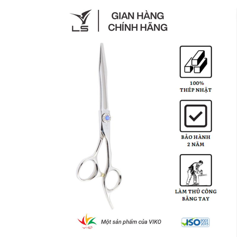 Kéo cắt tóc LS lưỡi thẳng quai offset vênh đỡ ngón cố định FA53/6.25