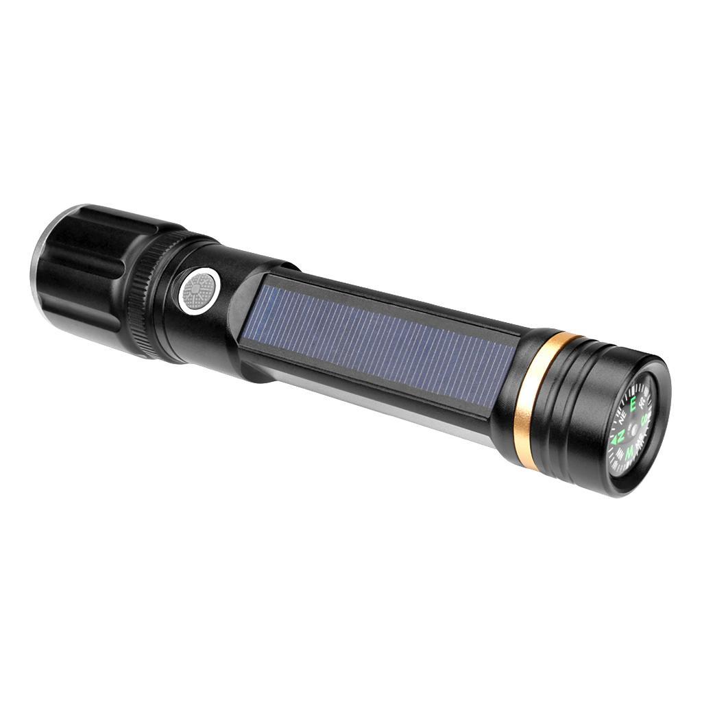 2-3pack Portable Solar Powered LED Flashlight Safety Torch Light Survival Tool