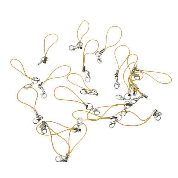 3-5pack 20pcs DIY Mobile Cellphone Keychain Lanyard Charms DIY Rope Yellow