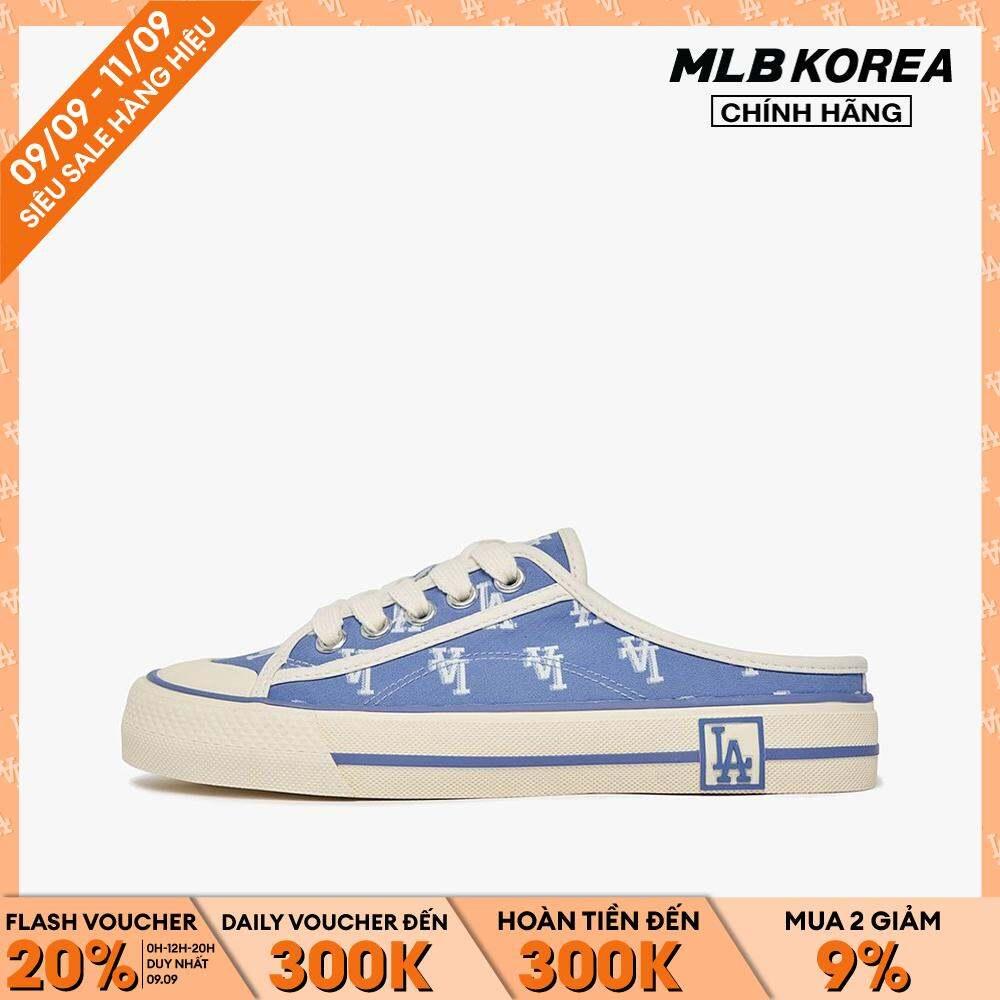 MLB - Giày mules unisex đế bệt thời trang Monogram 3AMUPBM3N