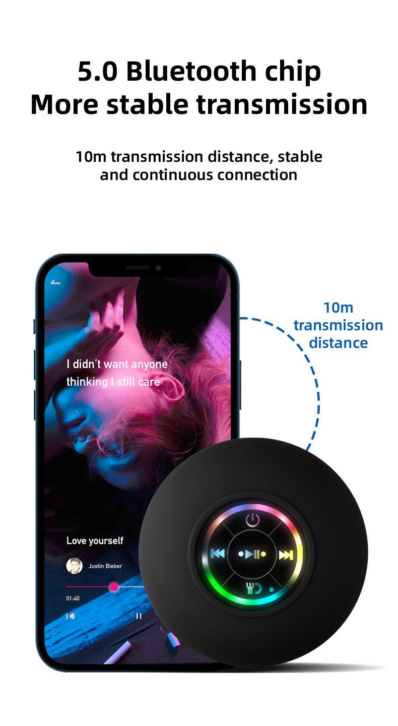 Loa răng xanh mini Loa phòng tắm không thấm nước Loa vòi hoa sen không dây Máy nghe nhạc hấp phụ mạnh cho xe hơi Hồ bơi ngoài trời Màu sắc: Đen