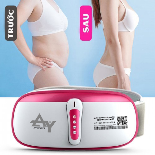 Đai massage rung lắc và xoay hỗ trợ giảm mỡ bụng cao cấp RF-071 - 3in1 - Viền hồng xám, giao ngẫu nhiên