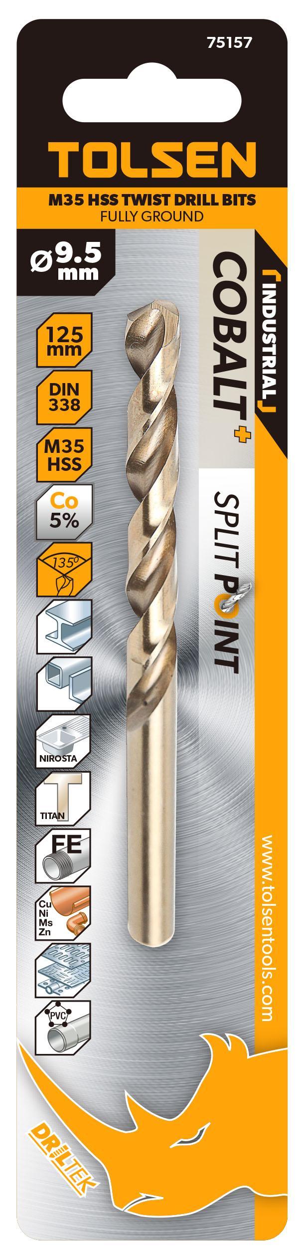 BỘ KHOAN SẮT HSS CO5% TOLSEN TỪ 1.0mm-16.0mm - HÀNG CHÍNH HÃNG